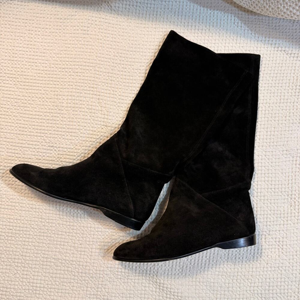 Bertie Black Leather Slouchy Womens Boots Size 38.5